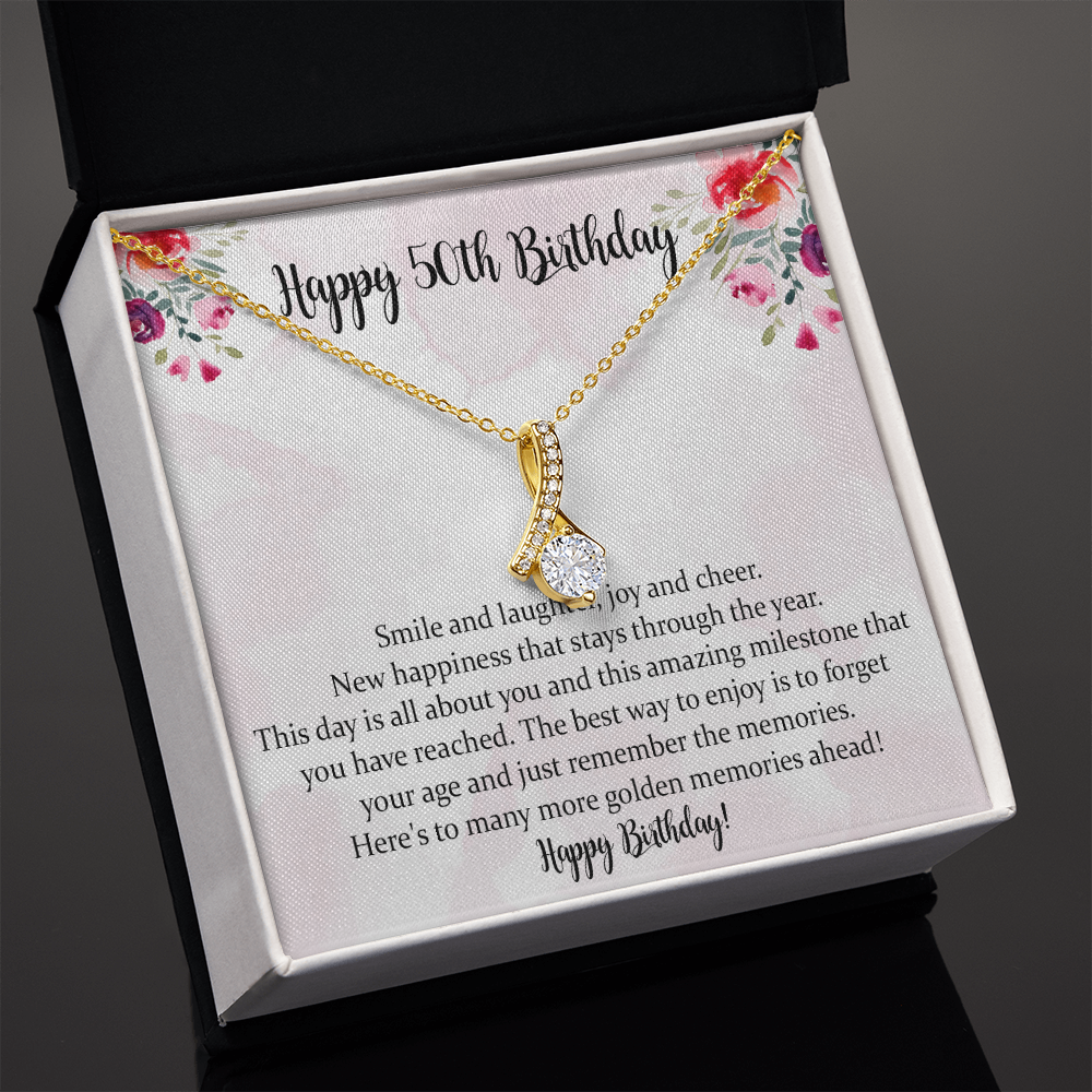 50th Birthday Alluring Beauty Necklace Gift For Women, 50th Birthday Gift For Her, 50th Birthday Necklace, 50-Year-Old Gift Ideas, Fifty And Fabulous Gift Idea