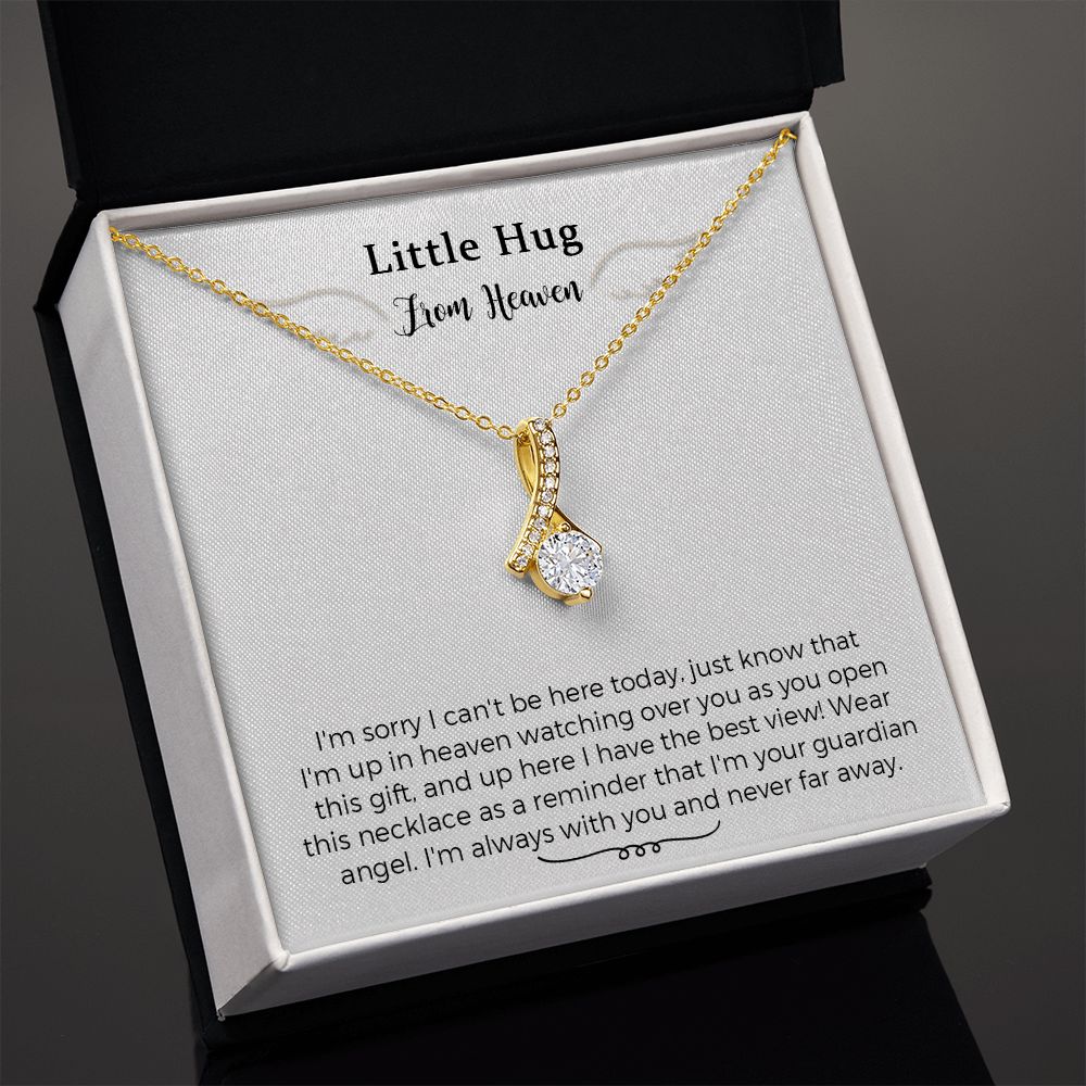 Hug from Heaven Gift, Alluring Beauty Necklace Gift from Heaven Birthday Christmas Keepsake Letter from Heaven, Sympathy Condolence Gift with Message Card