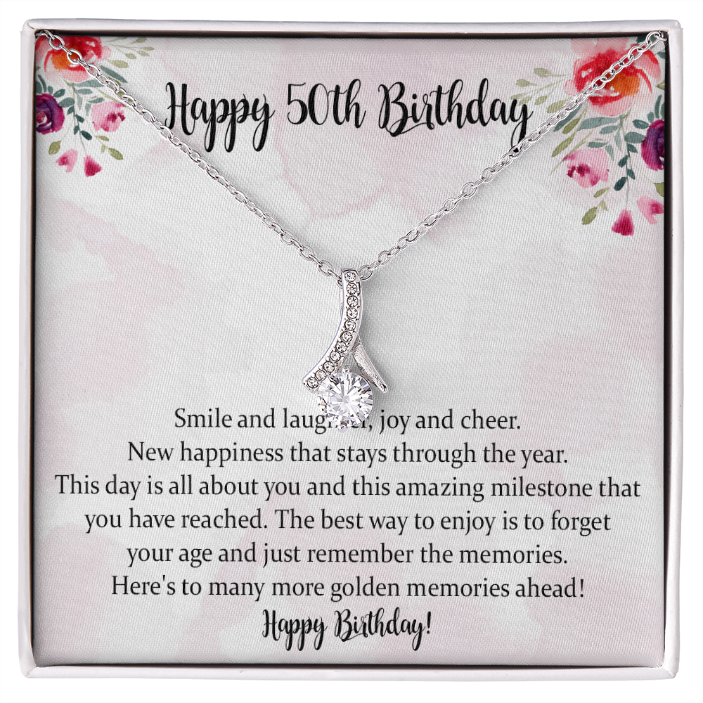 50th Birthday Alluring Beauty Necklace Gift For Women, 50th Birthday Gift For Her, 50th Birthday Necklace, 50-Year-Old Gift Ideas, Fifty And Fabulous Gift Idea