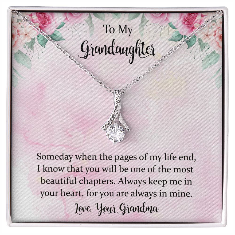 Granddaughter Gifts from Grandma or Grandpa, To My Granddaughter Necklace from Grandmother or Grandfather, Jewellery Gift for Women with Message Card