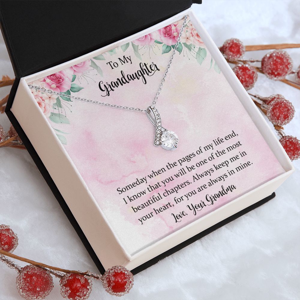 Granddaughter Gifts from Grandma or Grandpa, To My Granddaughter Necklace from Grandmother or Grandfather, Jewellery Gift for Women with Message Card