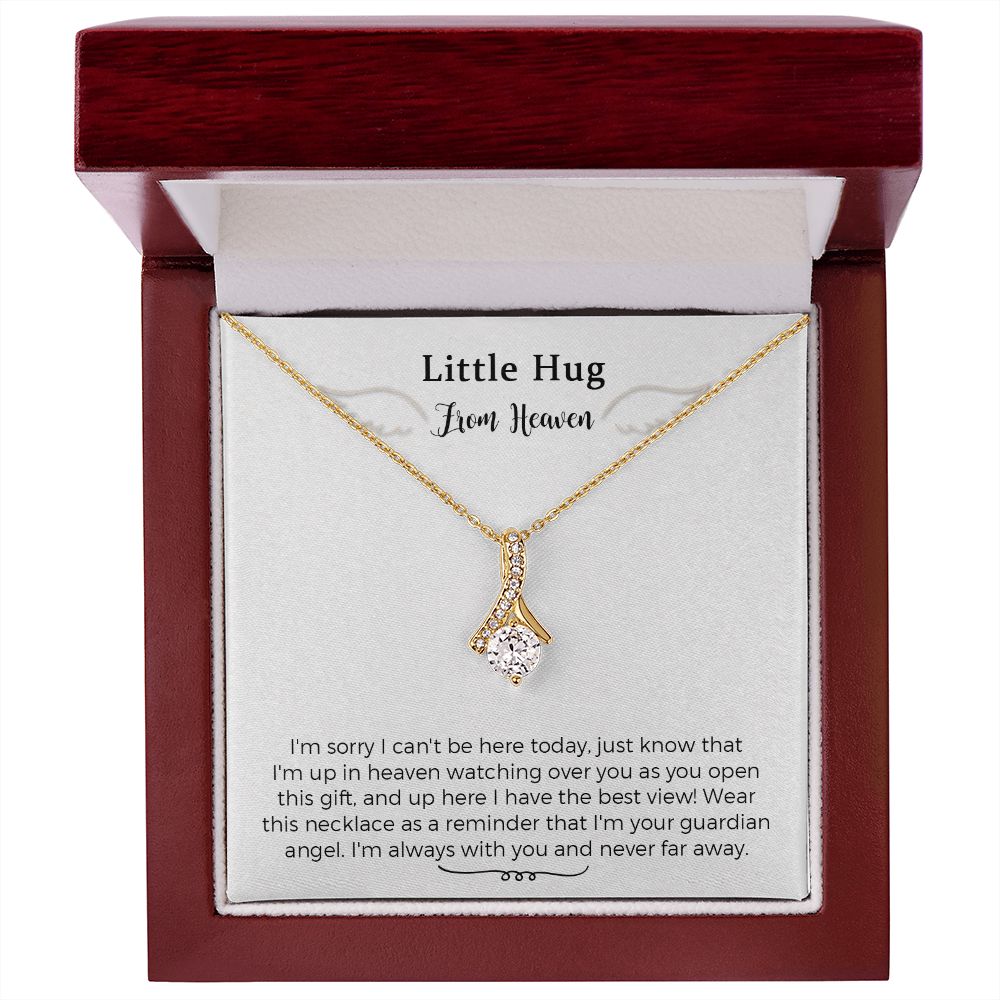 Hug from Heaven Gift, Alluring Beauty Necklace Gift from Heaven Birthday Christmas Keepsake Letter from Heaven, Sympathy Condolence Gift with Message Card