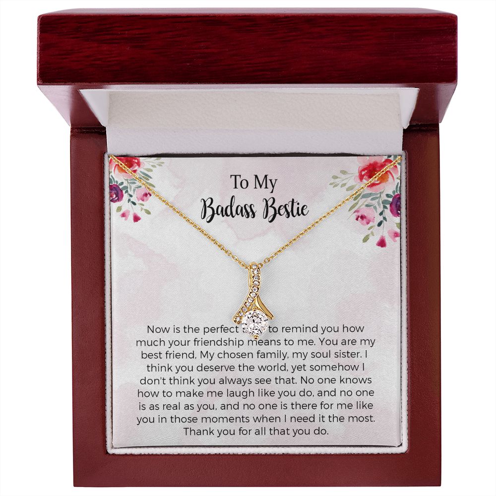 Badass Bestie Alluring Beauty Necklace, Bestie Necklace, Best Friend Necklace, Bestie Gifts, Friendship Necklace