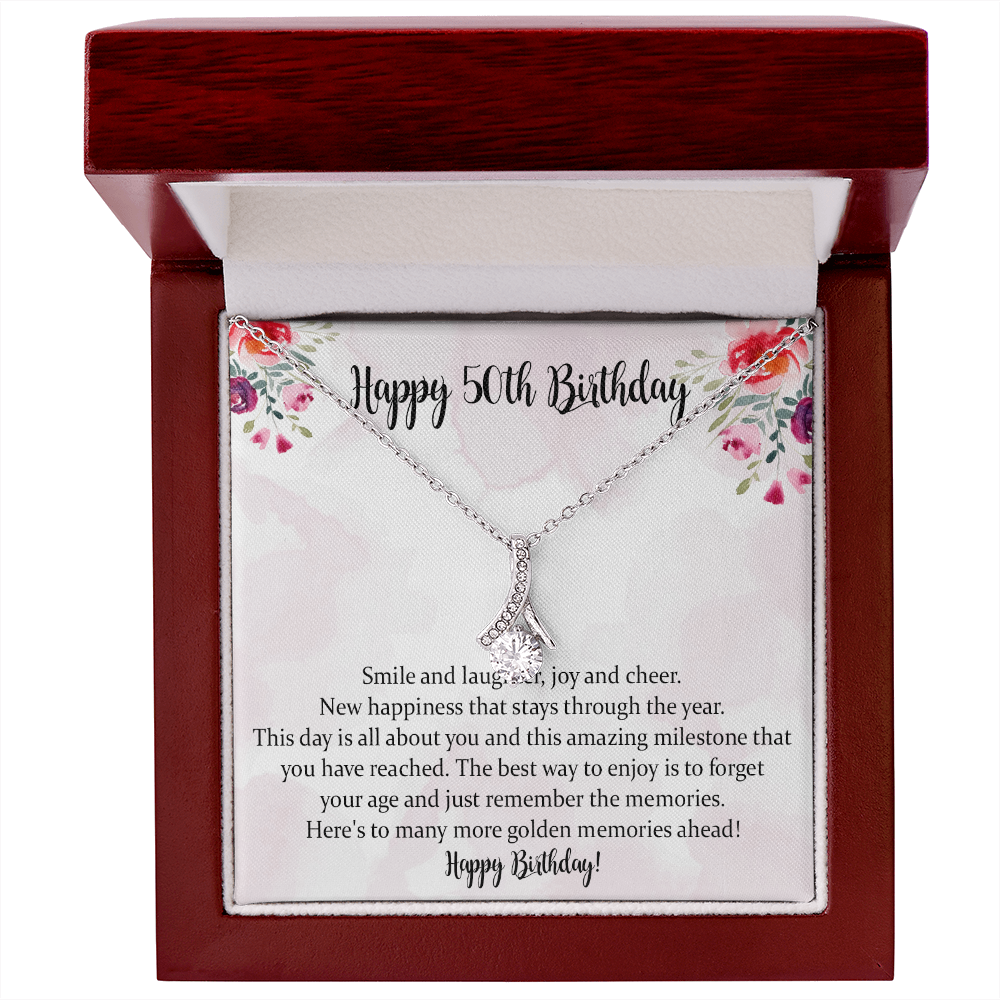 50th Birthday Alluring Beauty Necklace Gift For Women, 50th Birthday Gift For Her, 50th Birthday Necklace, 50-Year-Old Gift Ideas, Fifty And Fabulous Gift Idea