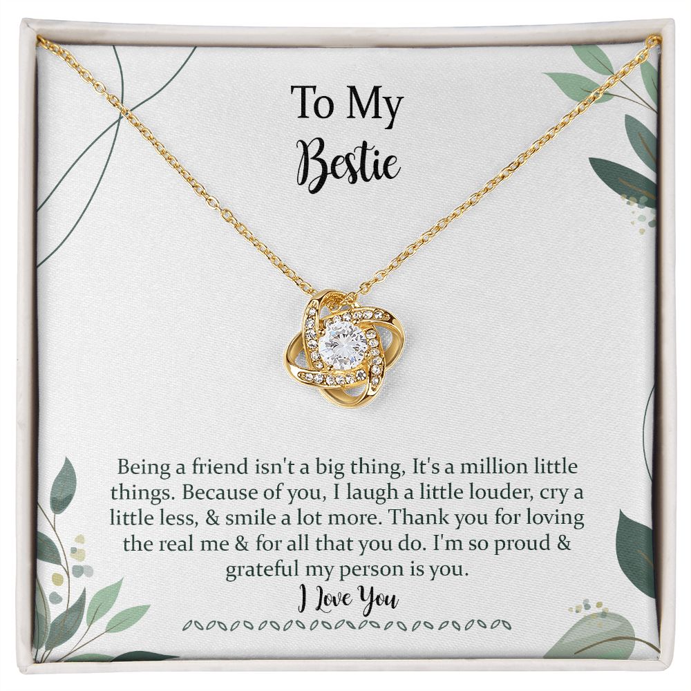 Love Knot, Gift For A Bestie Necklace For Best Friend Birthday Card, Bff Gift For Best Friend Jewelry Bestie Christmas Gift