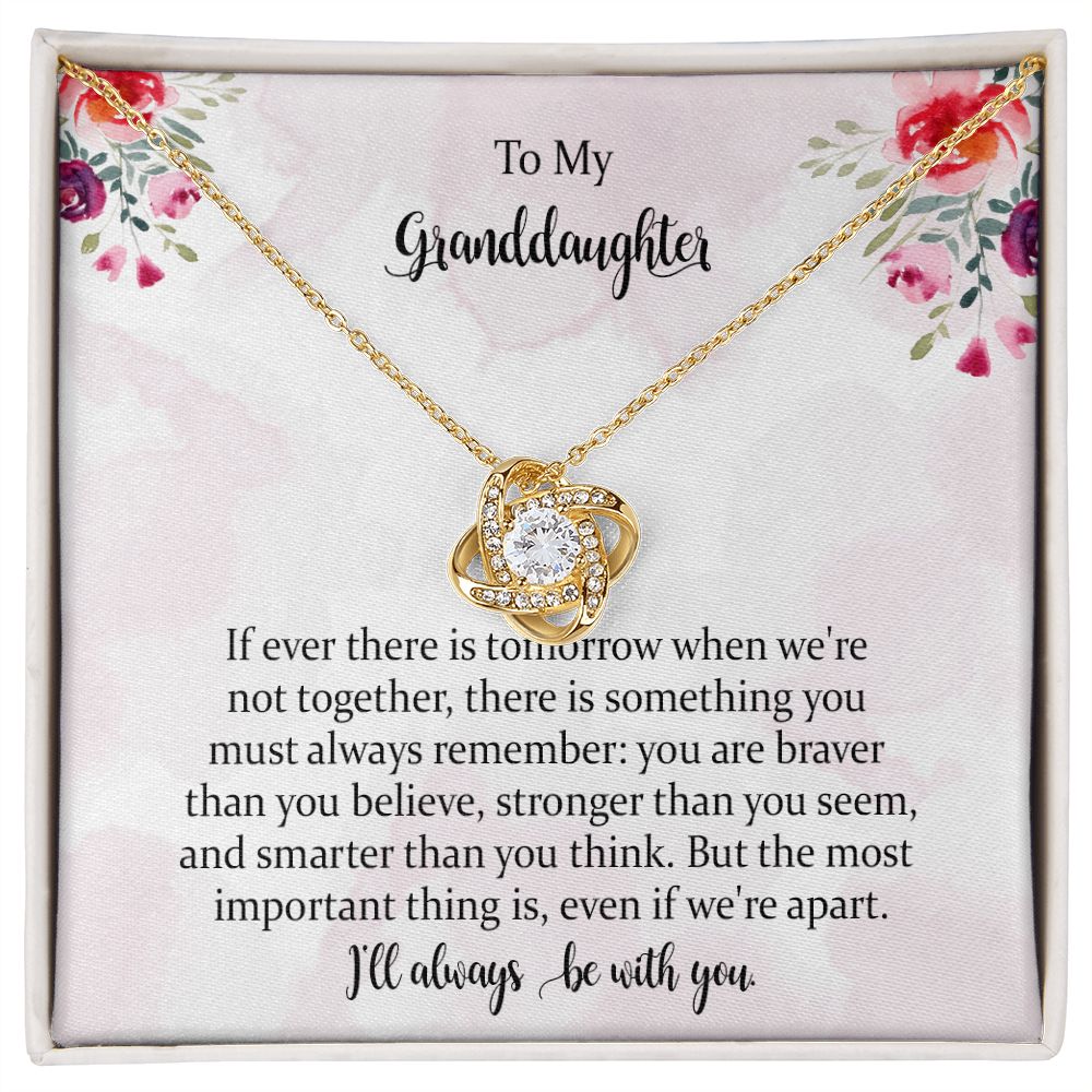 To My Granddaughter Necklace from Grandma or Grandpa, Jewellery Gift for Women Girls from Grandmother or Grandfather, Granddaughter Graduation Birthday Wedding Jewelry with Message Card.