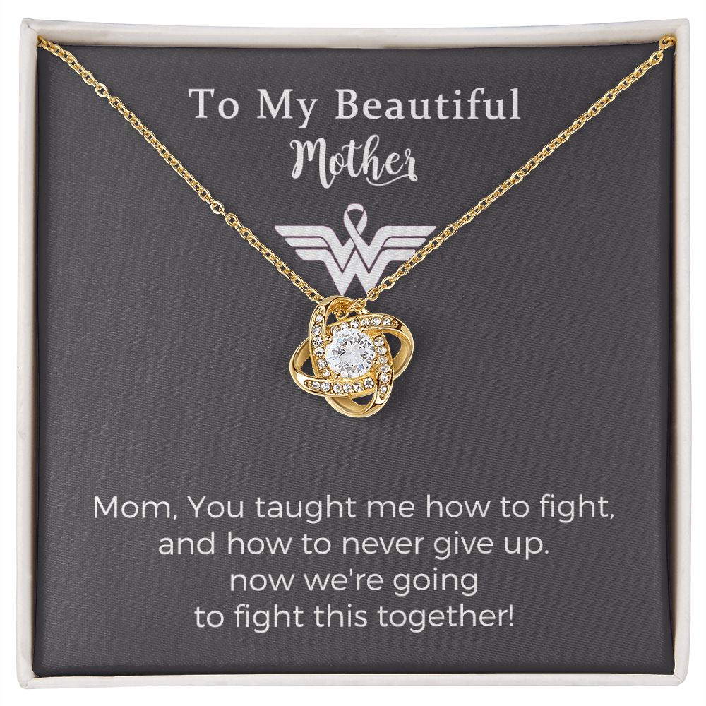 Breast Cancer Survivor Love Knot Necklace Gifts for Women, Encouragement Jewelry Gifts for Mother, Cheer Up Gifts for Cancer Patients Women, Recovery Get Well Soon Post Surgery Gift Necklace for Birthday
