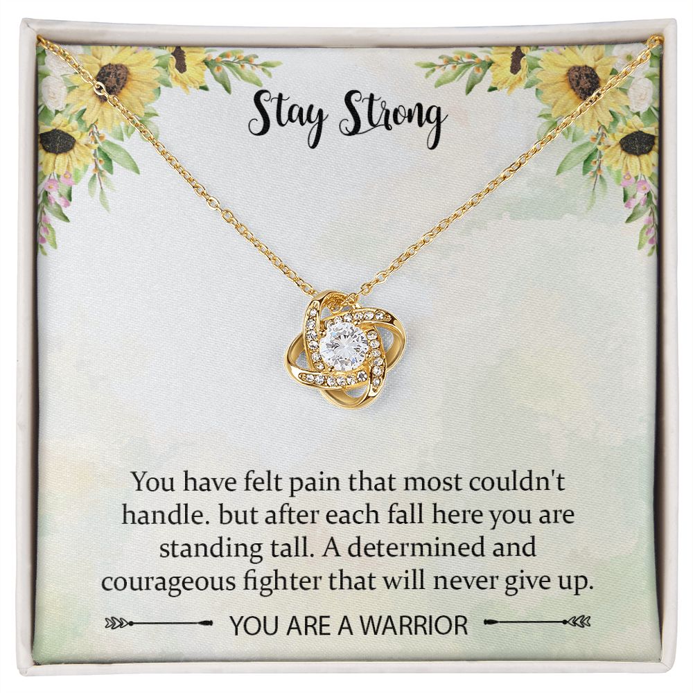 Sobriety Love Knot Necklace Gifts for Women, Encouragement Jewelry Gifts for Women, Cheer Up Gifts for Cancer Patients Women, Get Well Soon Necklace for Birthday with Message Card