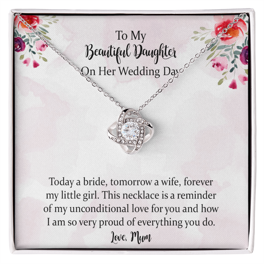 Daughter Bride Wedding Gift From Mum For Daughter, Daughter Wedding Day Gift, Bride Wedding Jewellery Necklace, Gift For Bride From Mum