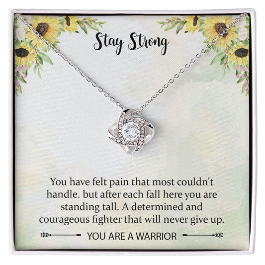 Sobriety Love Knot Necklace Gifts for Women, Encouragement Jewelry Gifts for Women, Cheer Up Gifts for Cancer Patients Women, Get Well Soon Necklace for Birthday with Message Card