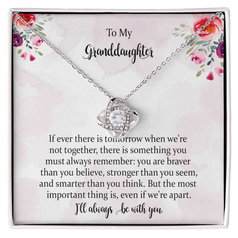 To My Granddaughter Necklace from Grandma or Grandpa, Jewellery Gift for Women Girls from Grandmother or Grandfather, Granddaughter Graduation Birthday Wedding Jewelry with Message Card.