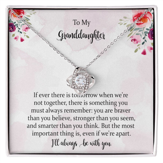 To My Granddaughter Necklace from Grandma or Grandpa, Jewellery Gift for Women Girls from Grandmother or Grandfather, Granddaughter Graduation Birthday Wedding Jewelry with Message Card.