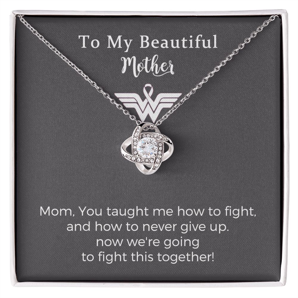 Breast Cancer Survivor Love Knot Necklace Gifts for Women, Encouragement Jewelry Gifts for Mother, Cheer Up Gifts for Cancer Patients Women, Recovery Get Well Soon Post Surgery Gift Necklace for Birthday