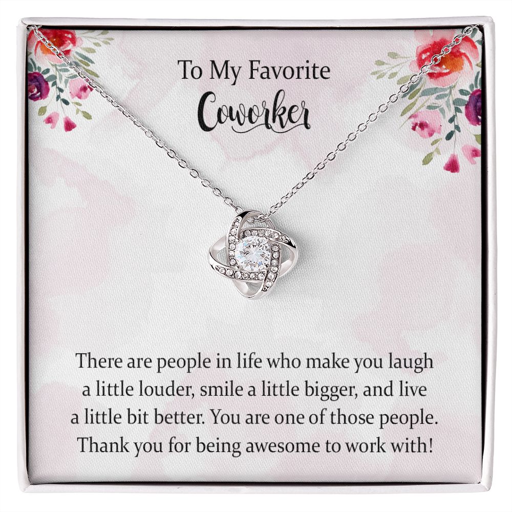 Coworker Christmas Love Knot Necklace Gift for Women, Birthday Gift for Coworker Friends, Farewell Going Away Goodbye Gifts for Coworker