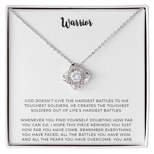 Warrior Necklace Inspirational Jewelry for Women, Uplifting Encouragement Gifts Friend