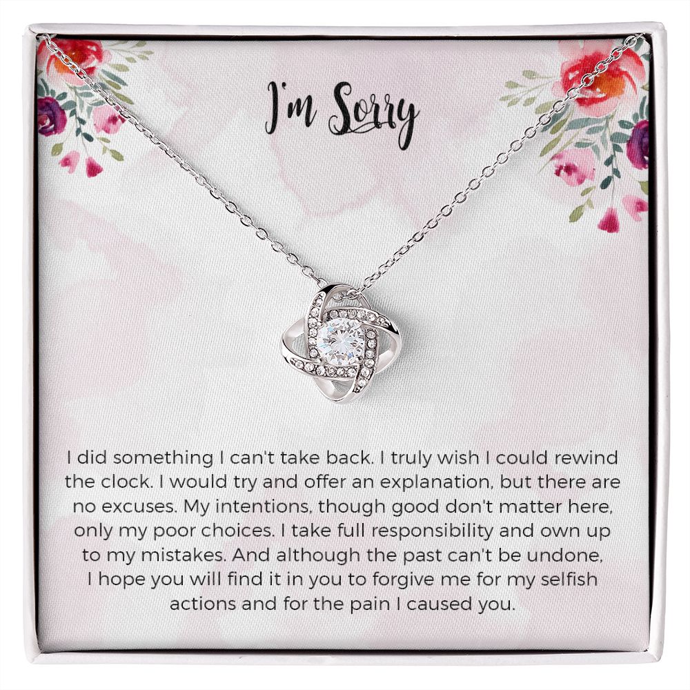 Apology Gift I'm Sorry Gift Love Knot Necklace For Her