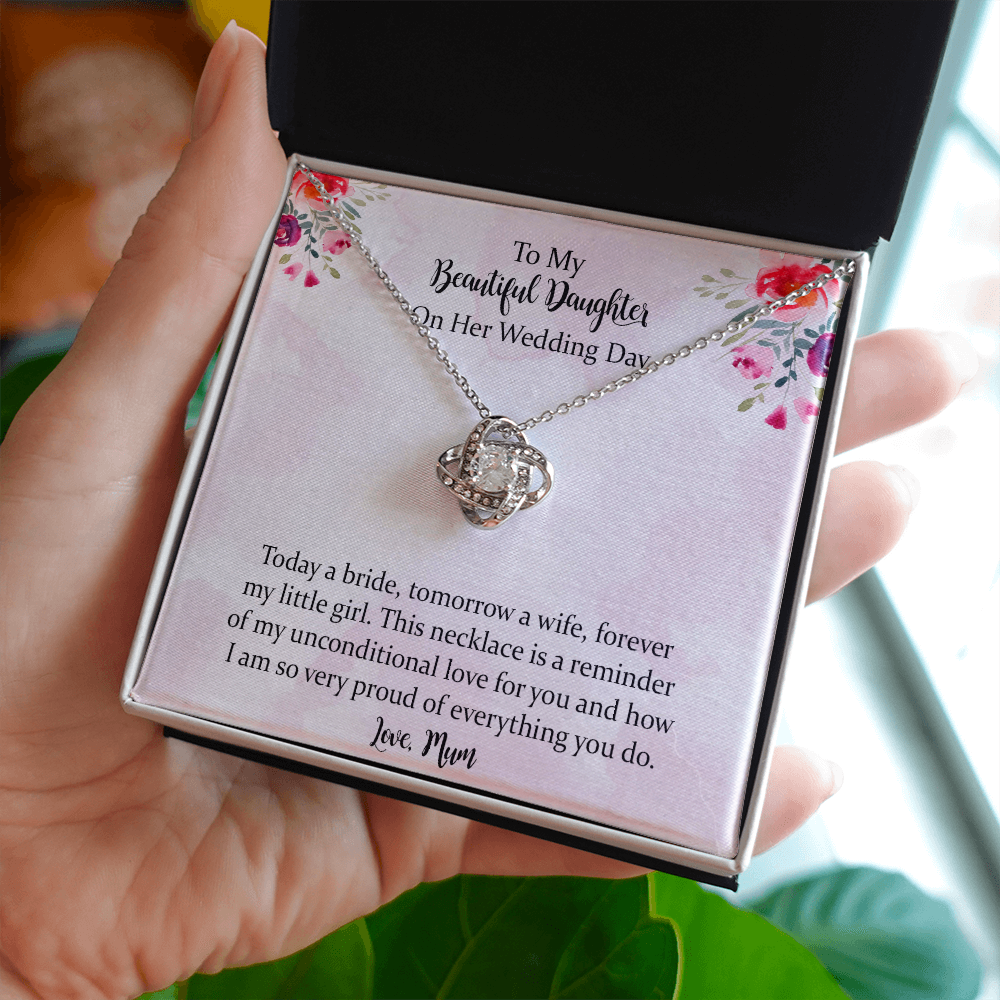 Daughter Bride Wedding Gift From Mum For Daughter, Daughter Wedding Day Gift, Bride Wedding Jewellery Necklace, Gift For Bride From Mum