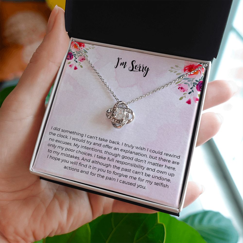 Apology Gift I'm Sorry Gift Love Knot Necklace For Her