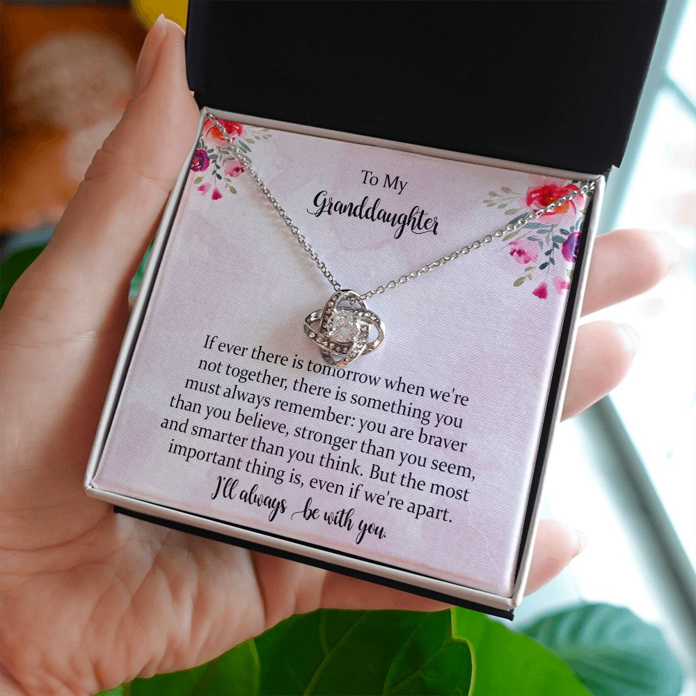 To My Granddaughter Necklace from Grandma or Grandpa, Jewellery Gift for Women Girls from Grandmother or Grandfather, Granddaughter Graduation Birthday Wedding Jewelry with Message Card.
