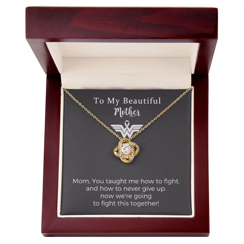 Breast Cancer Survivor Love Knot Necklace Gifts for Women, Encouragement Jewelry Gifts for Mother, Cheer Up Gifts for Cancer Patients Women, Recovery Get Well Soon Post Surgery Gift Necklace for Birthday