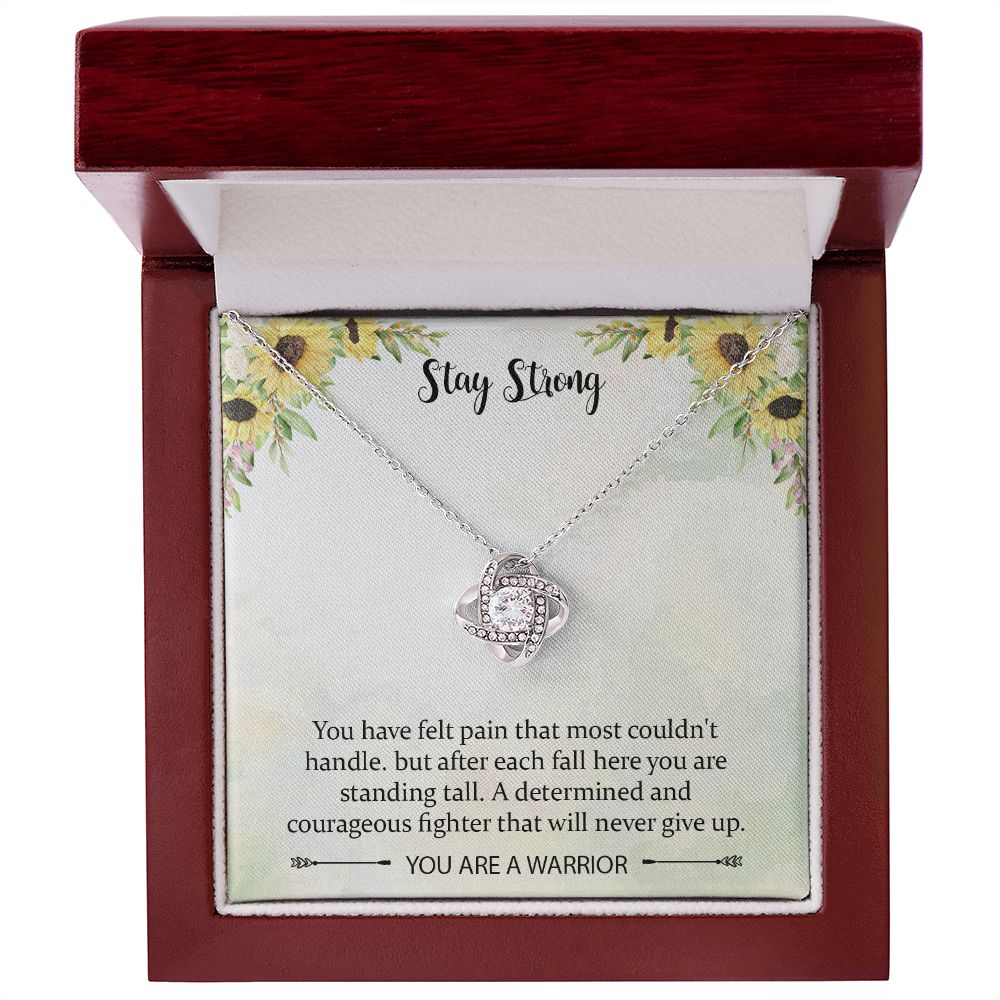 Sobriety Love Knot Necklace Gifts for Women, Encouragement Jewelry Gifts for Women, Cheer Up Gifts for Cancer Patients Women, Get Well Soon Necklace for Birthday with Message Card