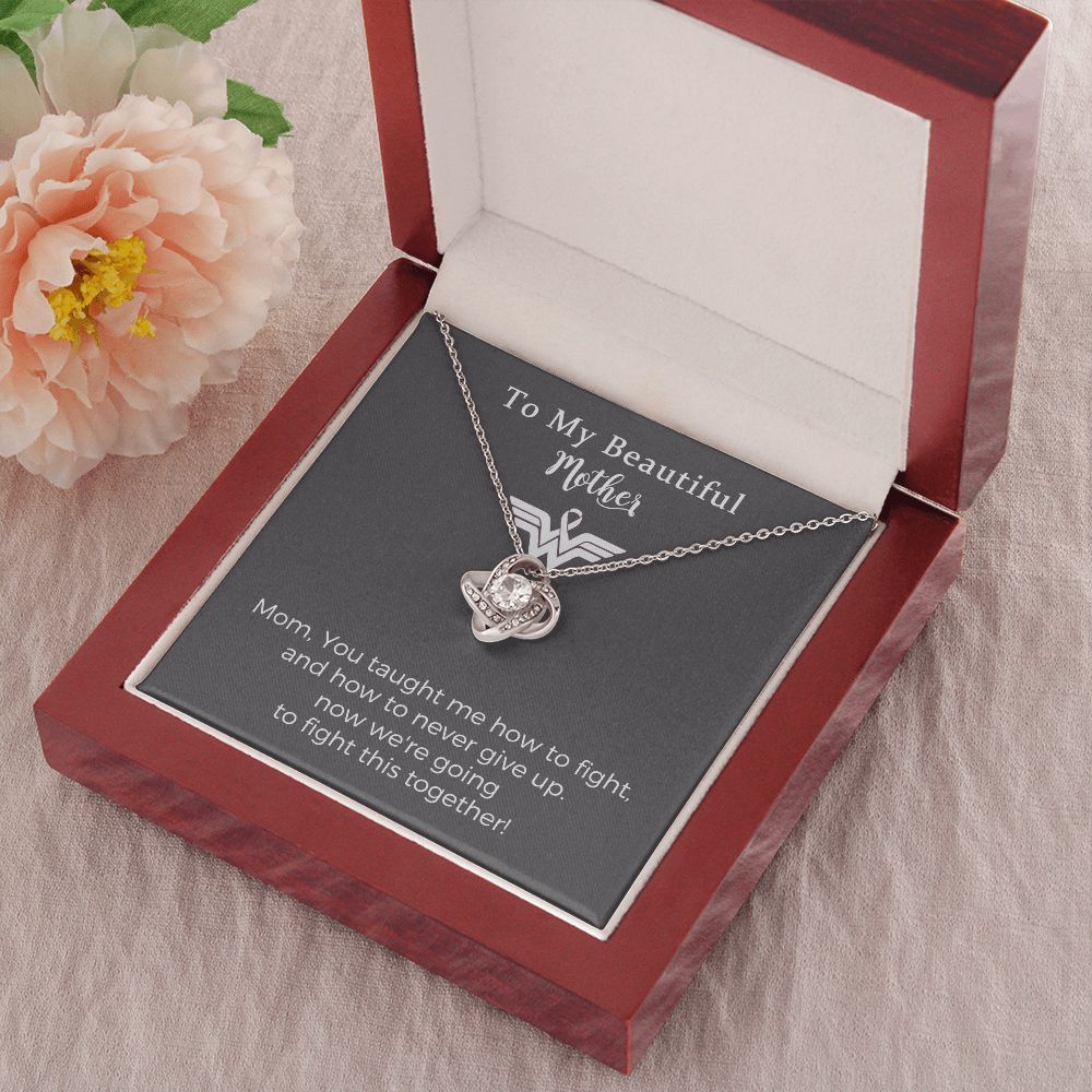 Breast Cancer Survivor Love Knot Necklace Gifts for Women, Encouragement Jewelry Gifts for Mother, Cheer Up Gifts for Cancer Patients Women, Recovery Get Well Soon Post Surgery Gift Necklace for Birthday