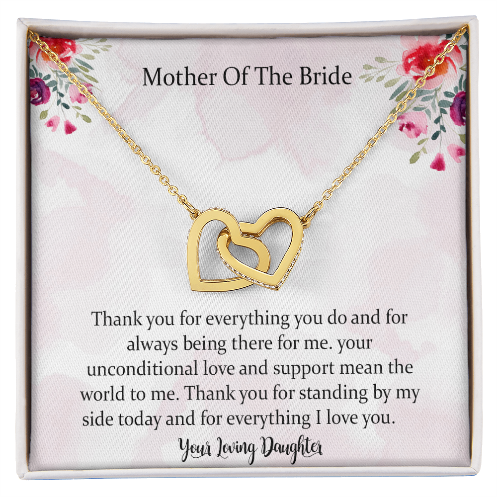 Mother Of The Bride Interlocking Hearts Necklace Jewelry Gift From Daughter Bride For Mom Of Bride Gift