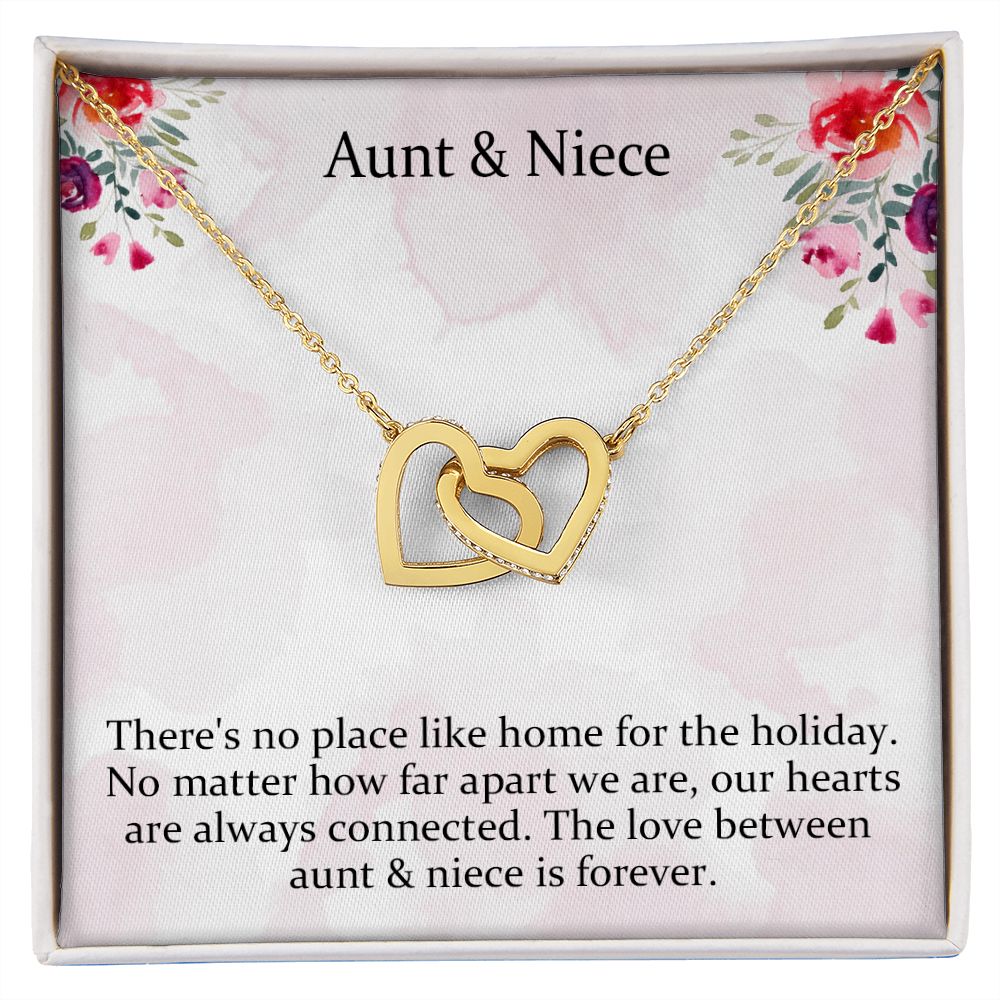 Aunt-niece Christmas Interlocking Hearts Necklace