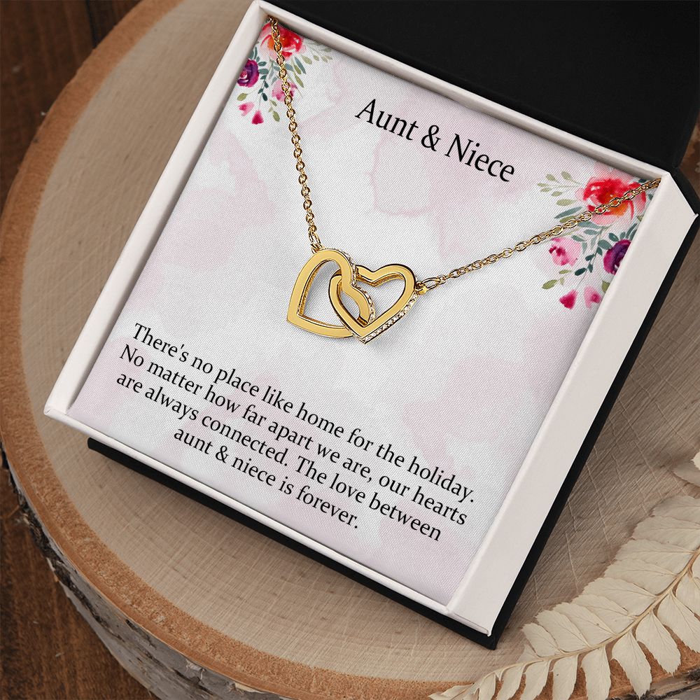 Aunt-niece Christmas Interlocking Hearts Necklace