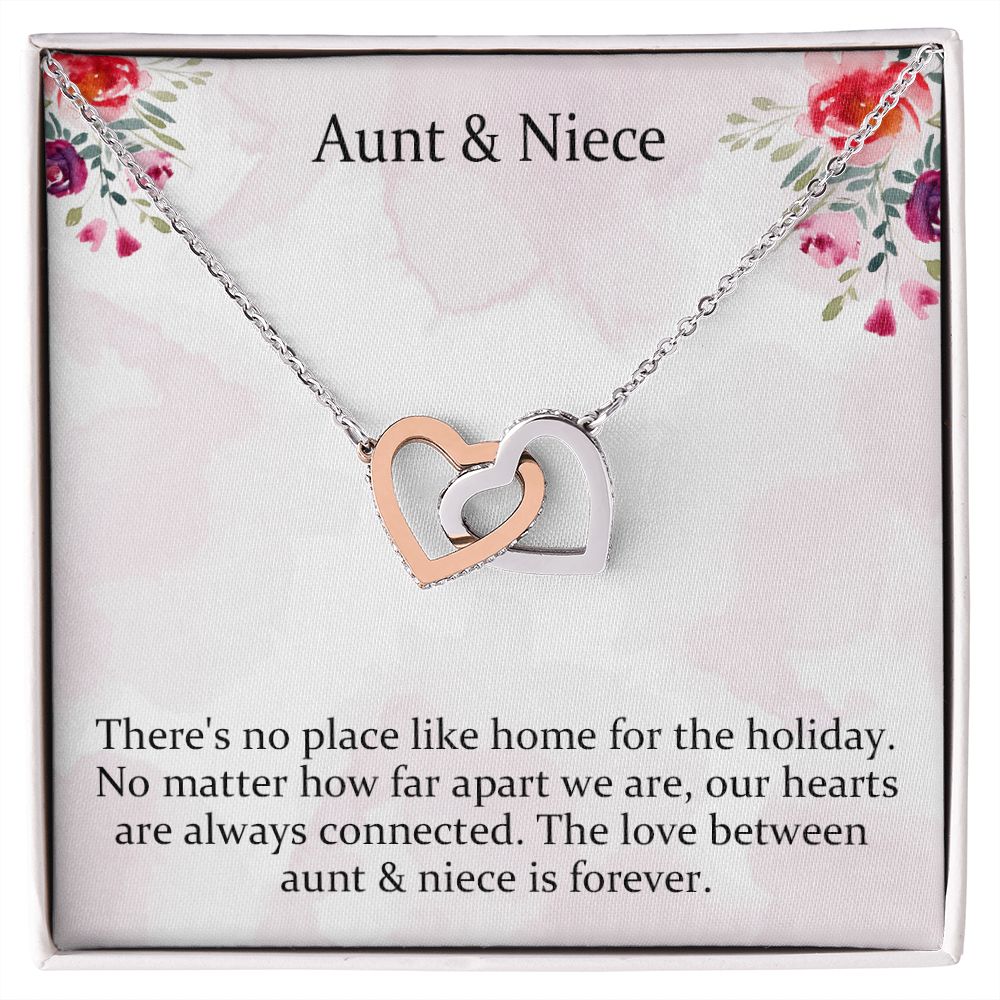 Aunt-niece Christmas Interlocking Hearts Necklace