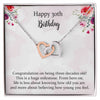 Birthday Gifts for Girls Women Jewelry, Pendant Interlocking Hearts Necklace 30th Birthday Gift for Girls, Daughter, Sister, Friend, Daughter with Message Card and Gift Box