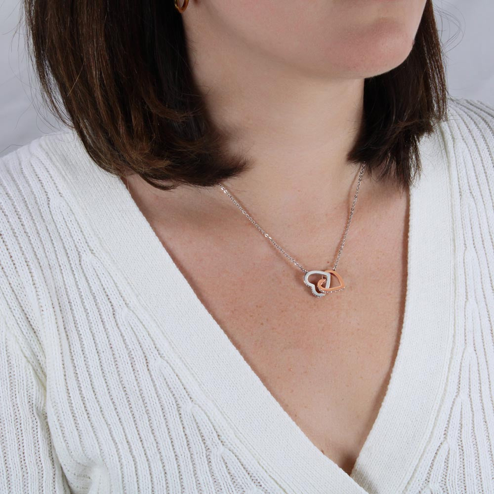 Daughter Gift from Dad, Daughter Father Interlocking Hearts Necklace, Gift For Daughter from Dad, To My Daughter, Jewelry Gift for Daughter on Birthday, Christmas, Graduation with Message Card