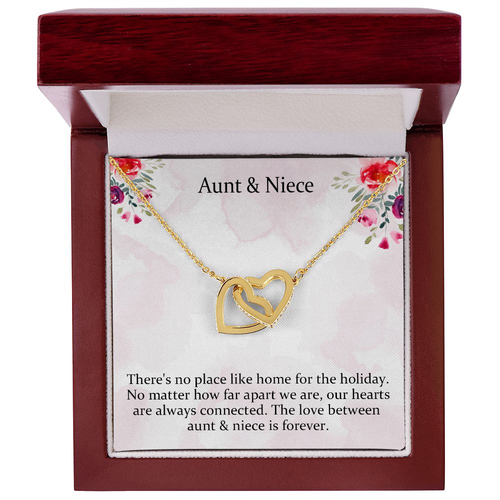 Aunt-niece Christmas Interlocking Hearts Necklace