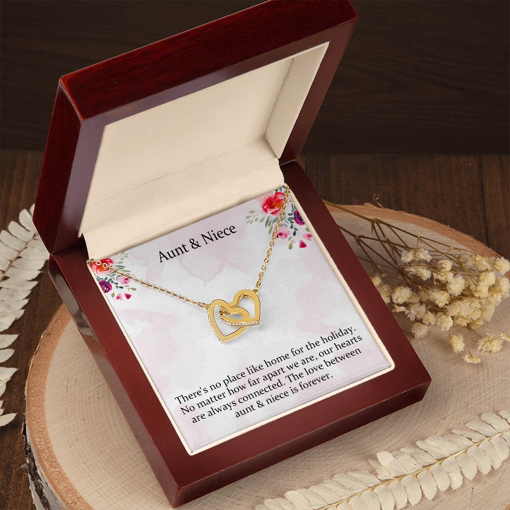 Aunt-niece Christmas Interlocking Hearts Necklace