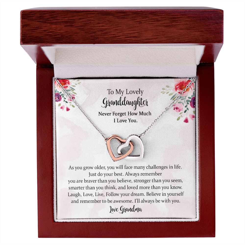 Granddaughter Necklace Gifts from Grandma Grandmother or Grandpa Grandfather, To My Granddaughter Jewelry Gift from Grandparents, Granddaughter Graduation Birthday Wedding Jewelry with Message Card.