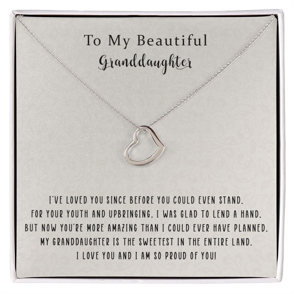 Granddaughter Gifts from Grandma or Grandpa, Jewellery Gift for Women Girls from Grandmother or Grandfather, Granddaughter Graduation Birthday Wedding Jewelry with Message Card.