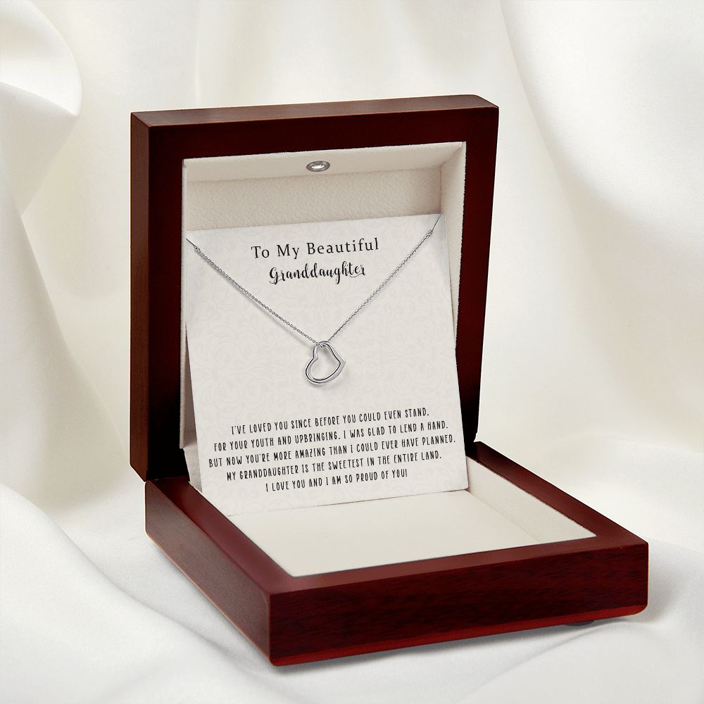 Granddaughter Gifts from Grandma or Grandpa, Jewellery Gift for Women Girls from Grandmother or Grandfather, Granddaughter Graduation Birthday Wedding Jewelry with Message Card.