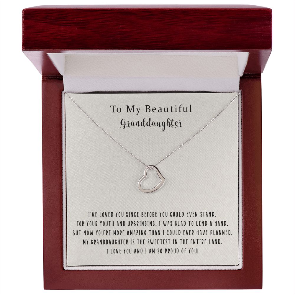 Granddaughter Gifts from Grandma or Grandpa, Jewellery Gift for Women Girls from Grandmother or Grandfather, Granddaughter Graduation Birthday Wedding Jewelry with Message Card.