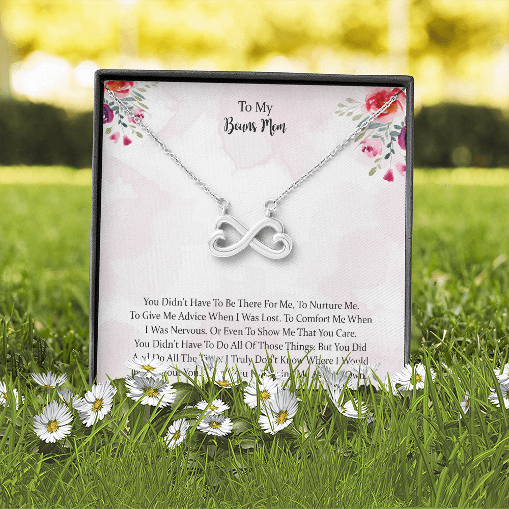 To My Bonus Mom Heart-shaped Infinity Necklace, Mother Gift For Valentine's, Birthday, Anniversary