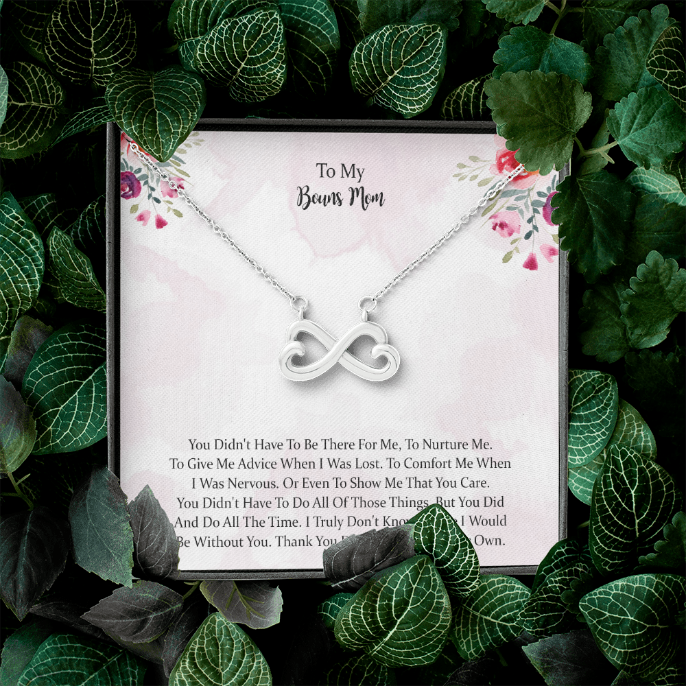 To My Bonus Mom Heart-shaped Infinity Necklace, Mother Gift For Valentine's, Birthday, Anniversary