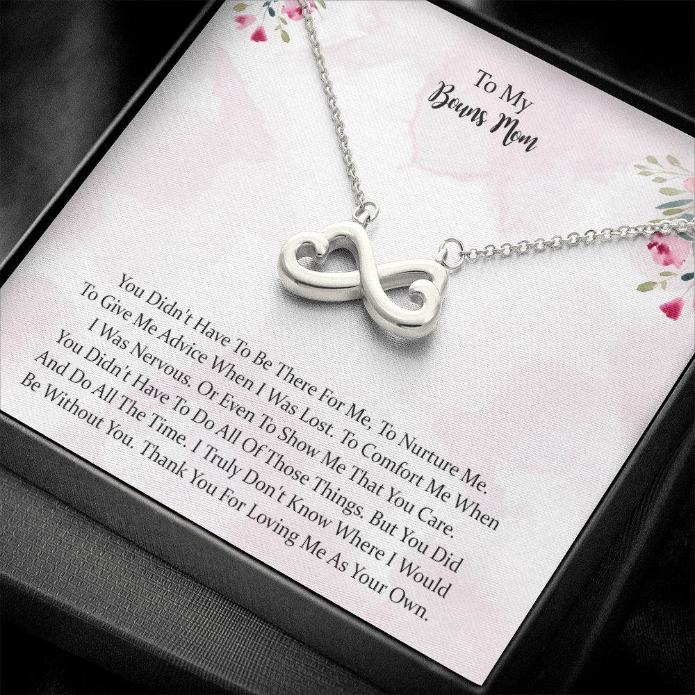 To My Bonus Mom Heart-shaped Infinity Necklace, Mother Gift For Valentine's, Birthday, Anniversary