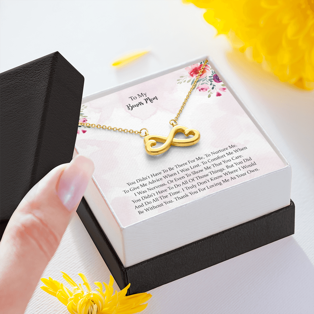 To My Bonus Mom Heart-shaped Infinity Necklace, Mother Gift For Valentine's, Birthday, Anniversary