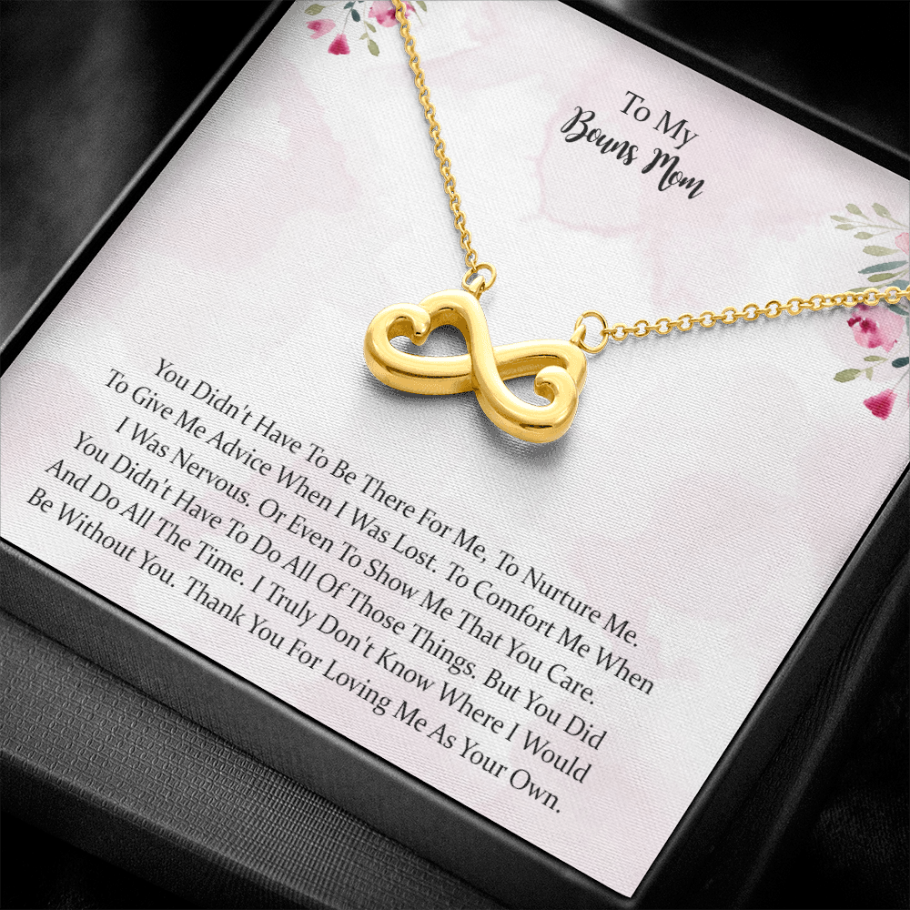 To My Bonus Mom Heart-shaped Infinity Necklace, Mother Gift For Valentine's, Birthday, Anniversary