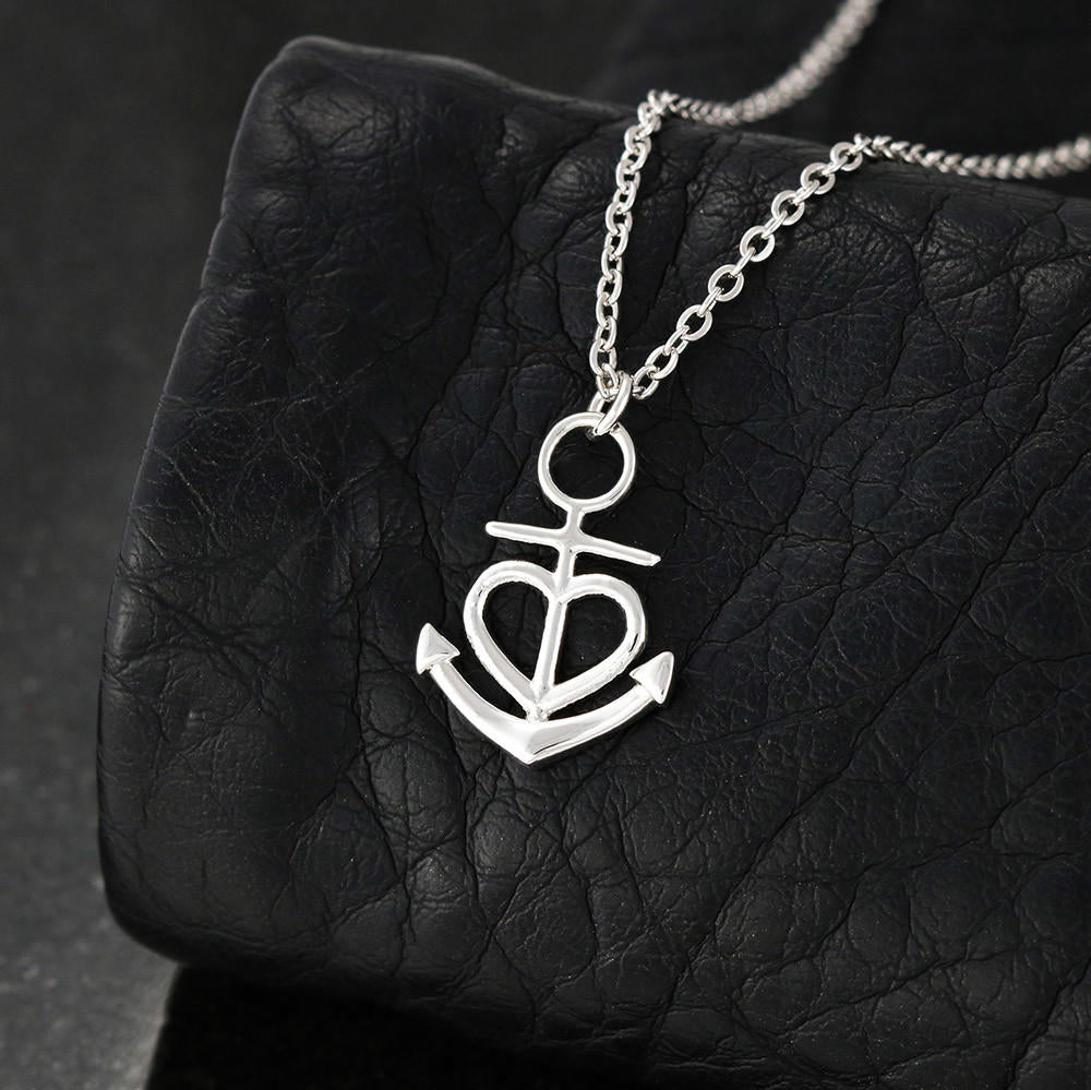 Friendship Anchor Compass Necklace Good Luck Elephant Pendant Chain Necklace with Message Card Gift Card