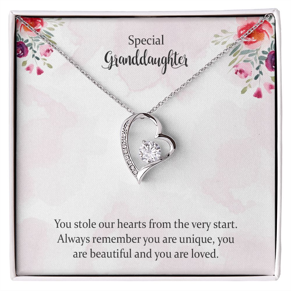 Granddaughter Necklace Gifts from Grandma or Grandpa, Jewellery Gift for Women Girls from Grandmother or Grandfather, Granddaughter Graduation Birthday Wedding Jewelry with Message Card.