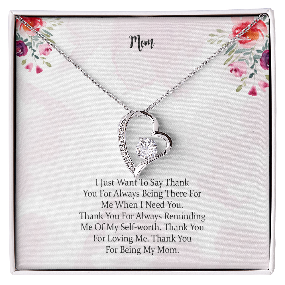 Forever Love Necklace Gift For Mom Thank You For Being My Mom, Mother Gift For Valentine's, Birthday, Anniversary