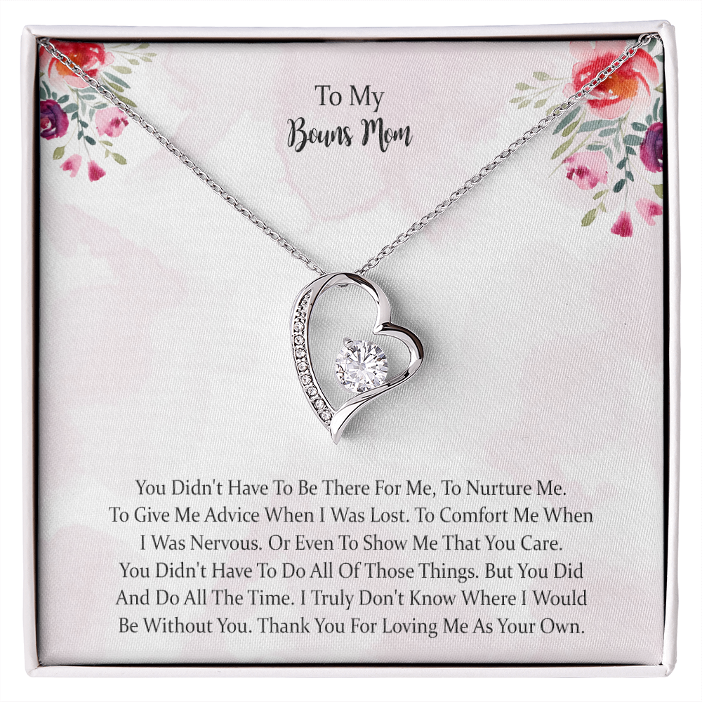 To My Bonus Mom Forever Love Necklace, Thank You For Loving Me As Your Own