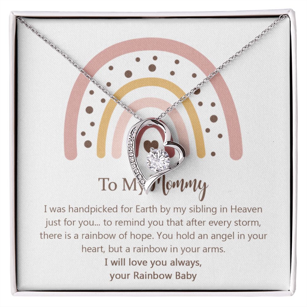 Rainbow Baby Gifts for Mom, New Mom Gift Forever Love Necklace, First Time Mom Gift for Mother's Day, Christmas, Mommy to Be, Expecting Mother Jewelry, Pregnant Mom Gifts, Baby Registry Search