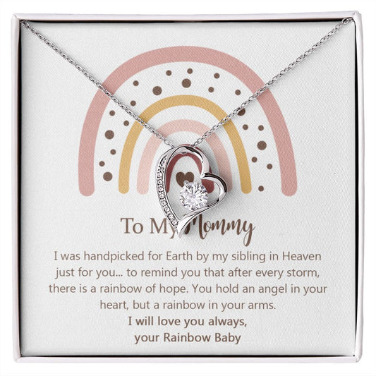 Rainbow Baby Gifts for Mom, New Mom Gift Forever Love Necklace, First Time Mom Gift for Mother's Day, Christmas, Mommy to Be, Expecting Mother Jewelry, Pregnant Mom Gifts, Baby Registry Search