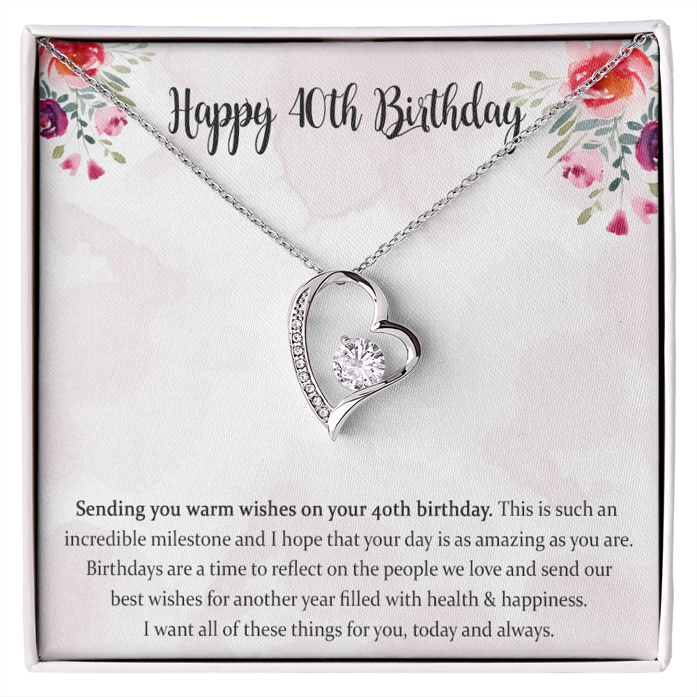 40th Birthday Forever Love Necklace Gifts For Women, 40th Birthday Gifts For Best Friend